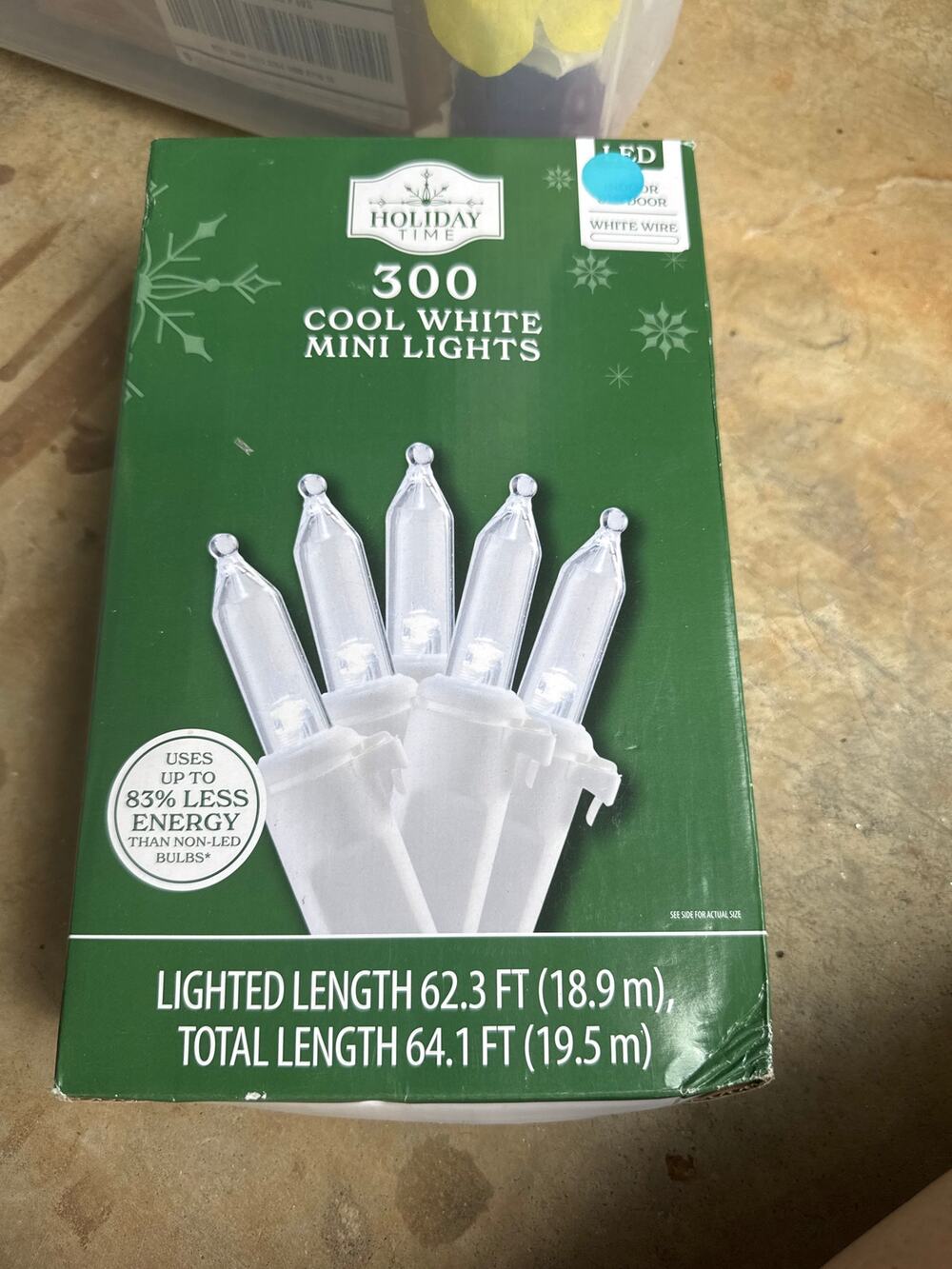 Holiday Time 300 Cool White LED Mini Lights Indoor Outdoor White Wire TESTED